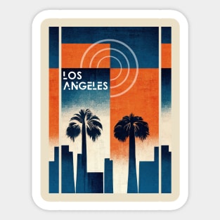 Los Angeles - Modern Linear Sticker